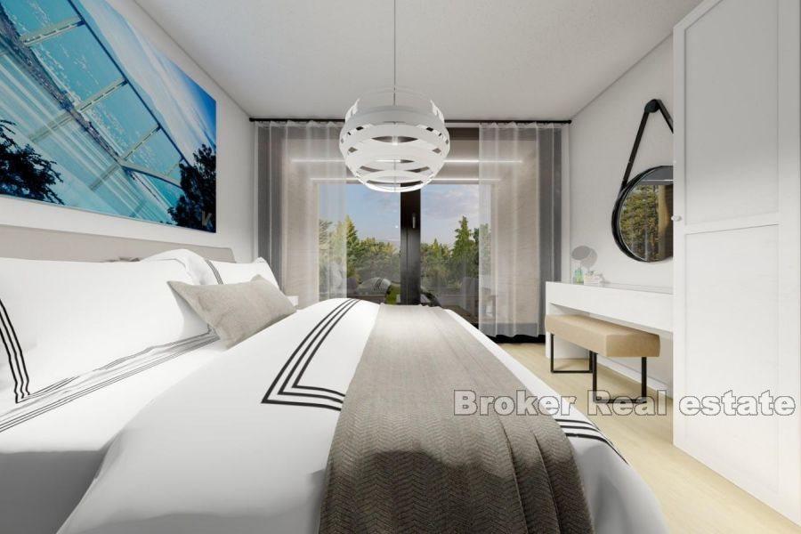 Moderne Wohnung mit Garten im Bau