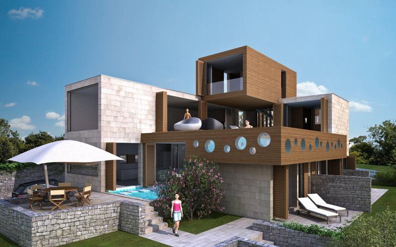 Villa nouvellement construite dans la première rangée de la mer, à vendre