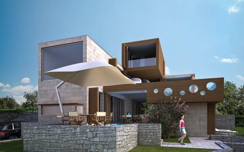 Villa nouvellement construite dans la première rangée de la mer, à vendre