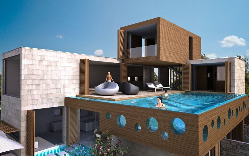 Villa nouvellement construite dans la première rangée de la mer, à vendre