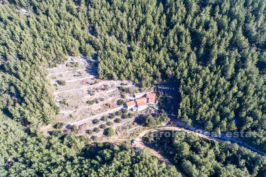 Tre edifici in una baia tranquilla