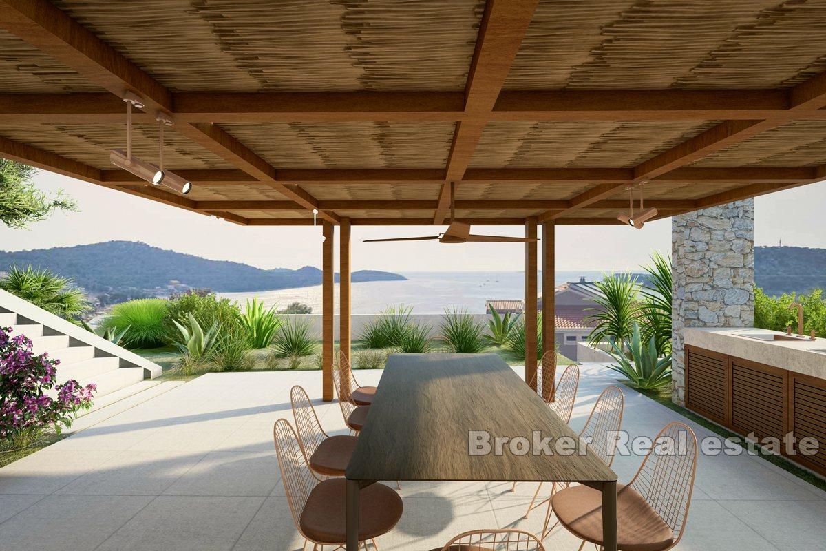 Villa moderne avec piscine, en construction