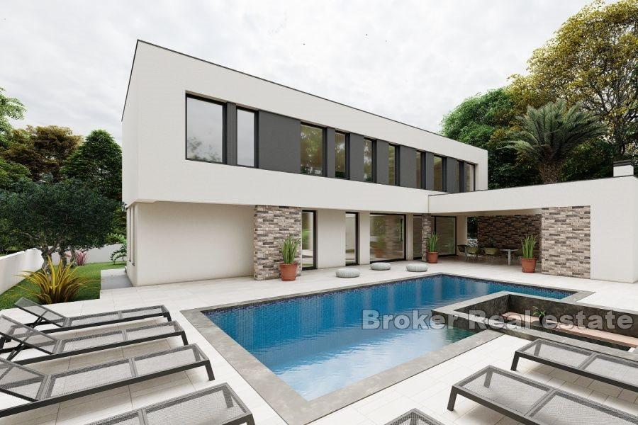 Modern house under construction