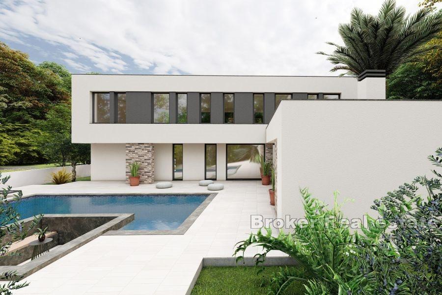 Modern house under construction
