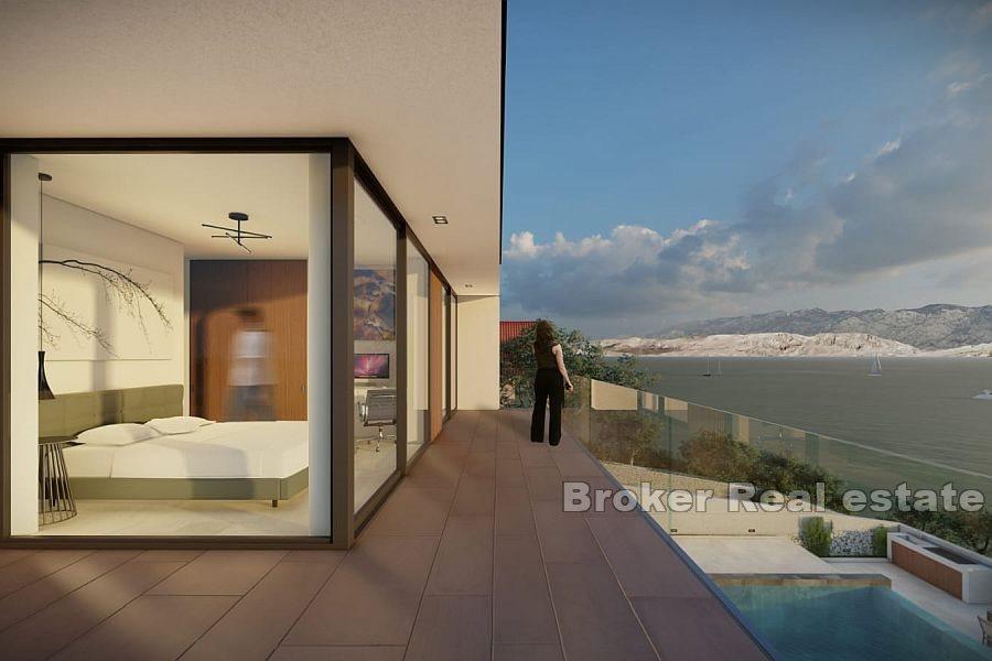 Nově postavená vila s fantastickým výhledem na moře