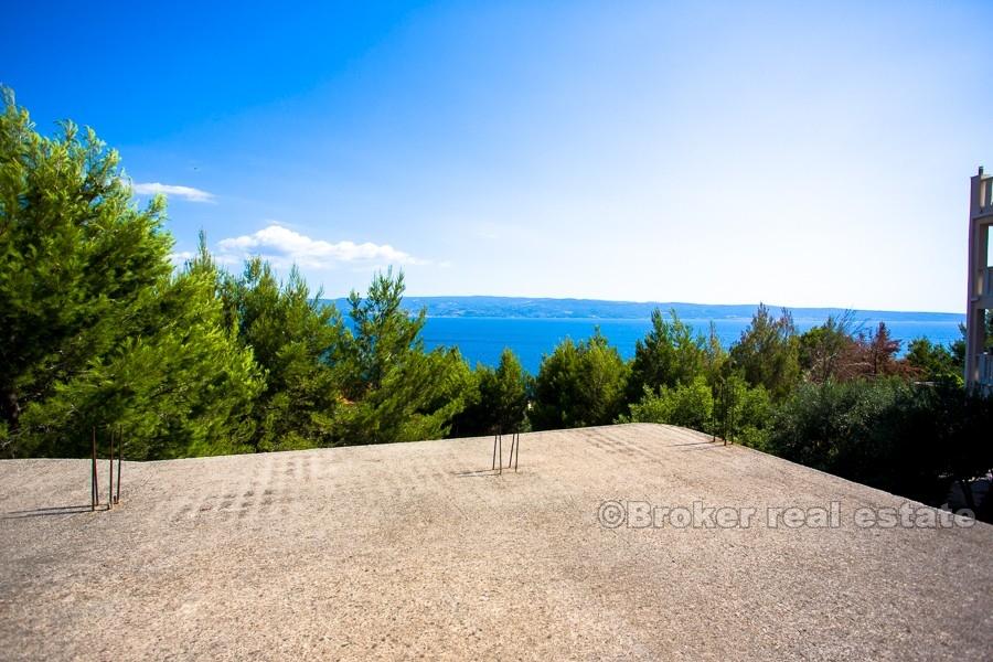 House under construction with sea view