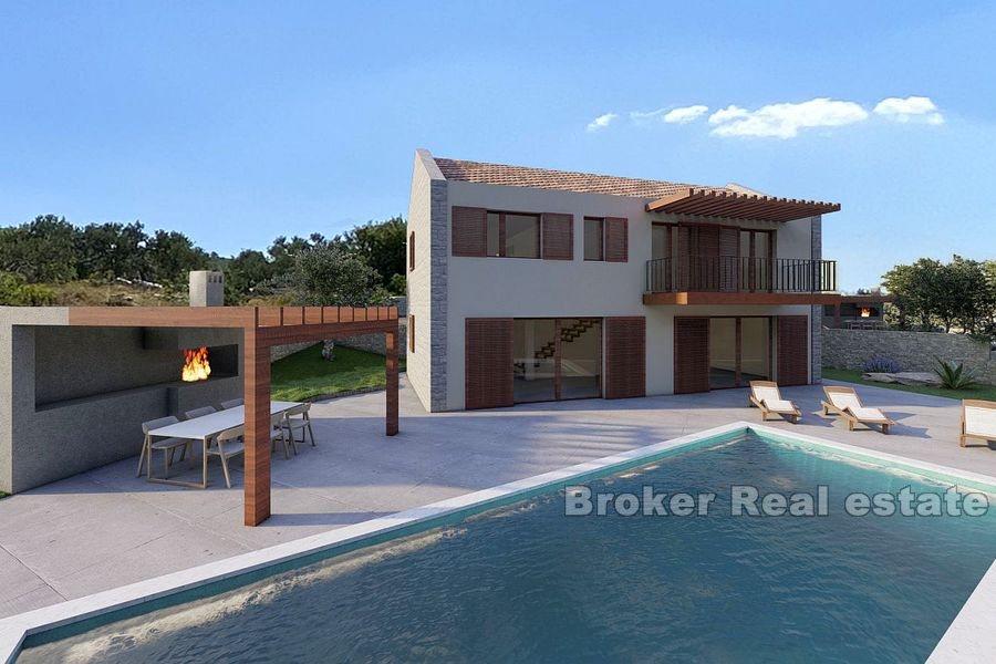 Villa con piscina e vista mare