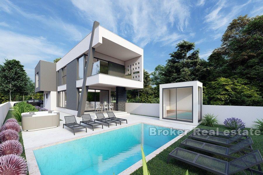 Villa en construction, première rangée à la mer