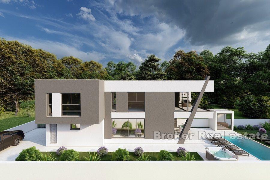 Villa en construction, première rangée à la mer