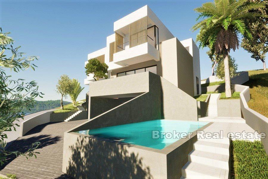 Villa con piscina e vista mare