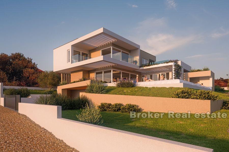 Villa de luxe en construction, avec vue sur la mer