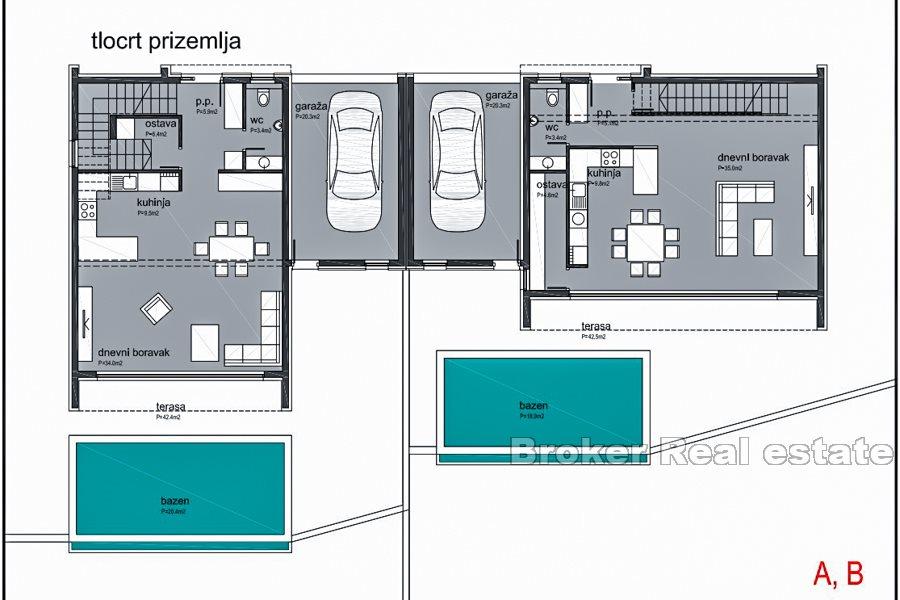 Semi-detached villa with sea views, under construction