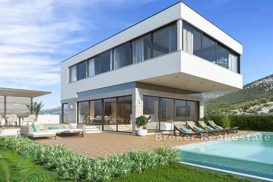 Villa con piscina e vista mare