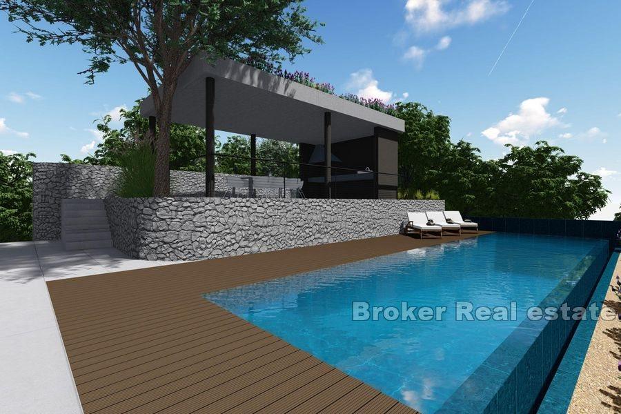 Casa con piscina e vista mare