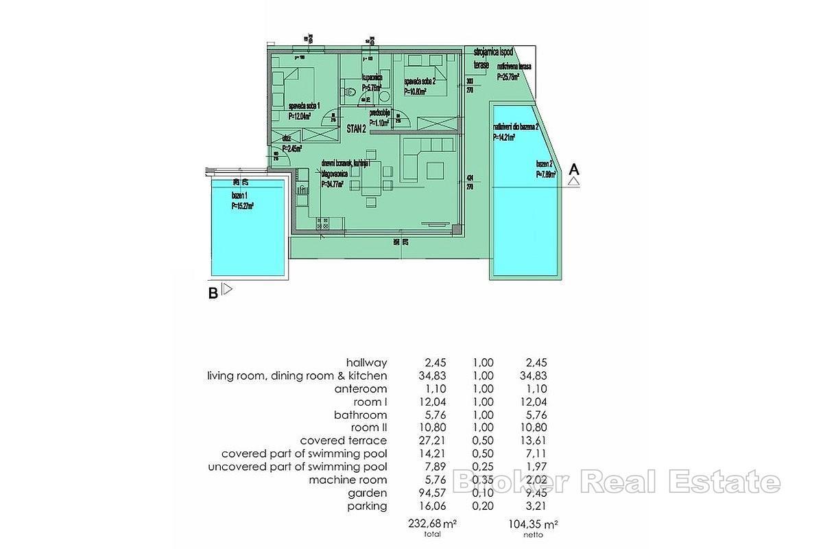 Appartamento di lusso con piscina e vista mare