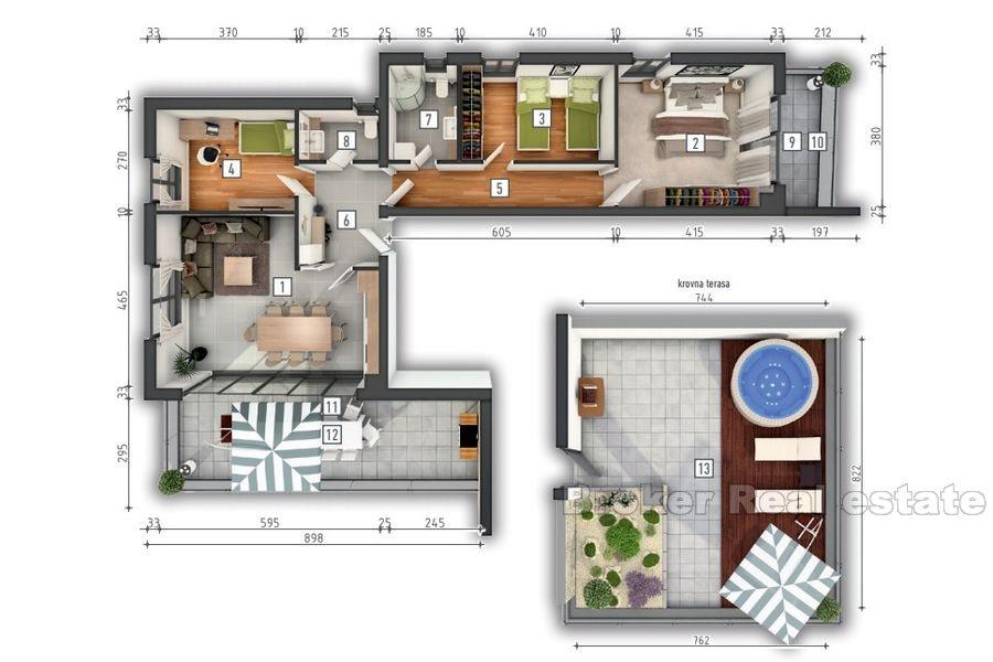 Appartement Penthouse à la deuxième rangée de la mer, à vendre