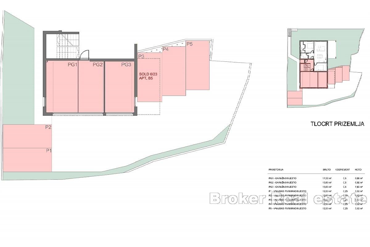 Apartments with swimming pool and sea view