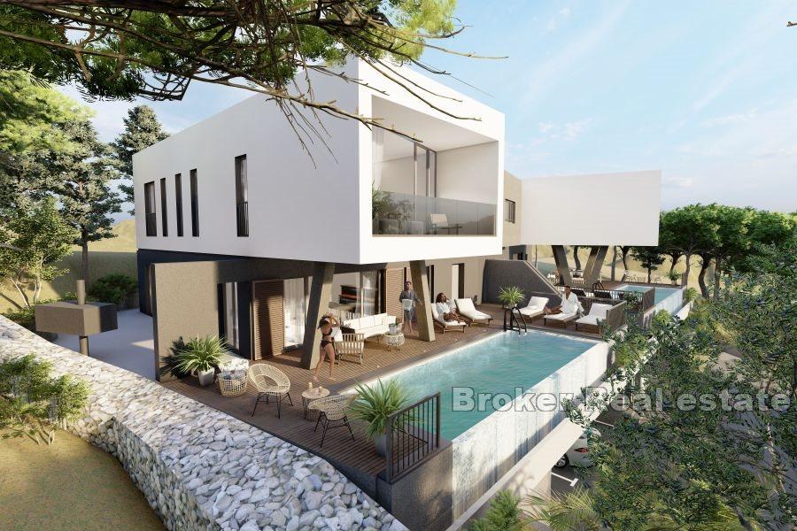 Modern semi-detached villa with panoramic sea view