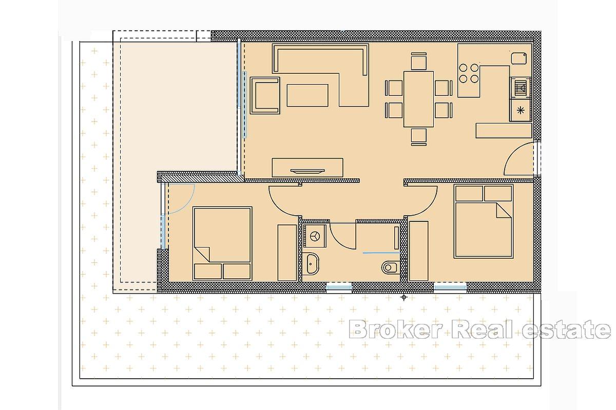 Wohnung in einem Neubau mit Garten