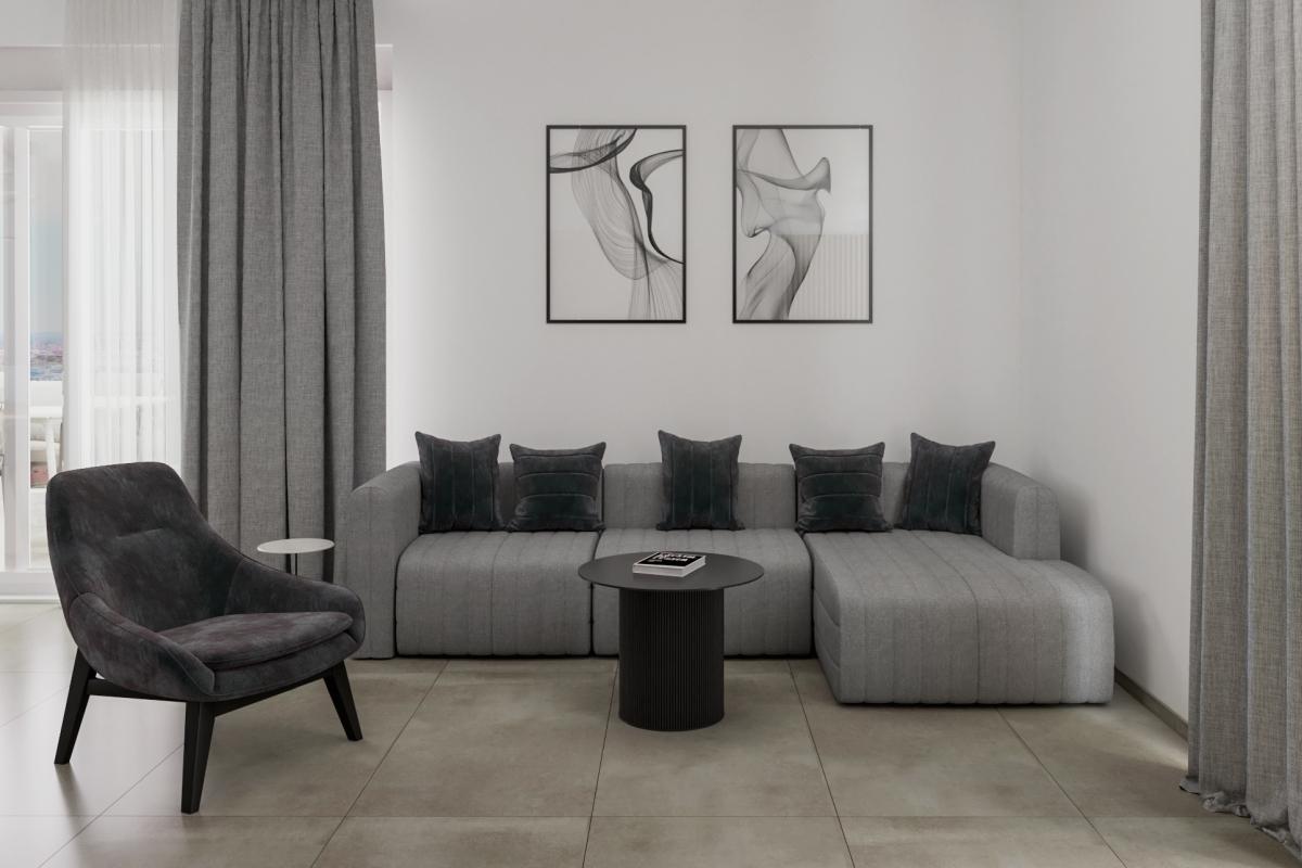Appartement moderne de deux chambres avec vue mer