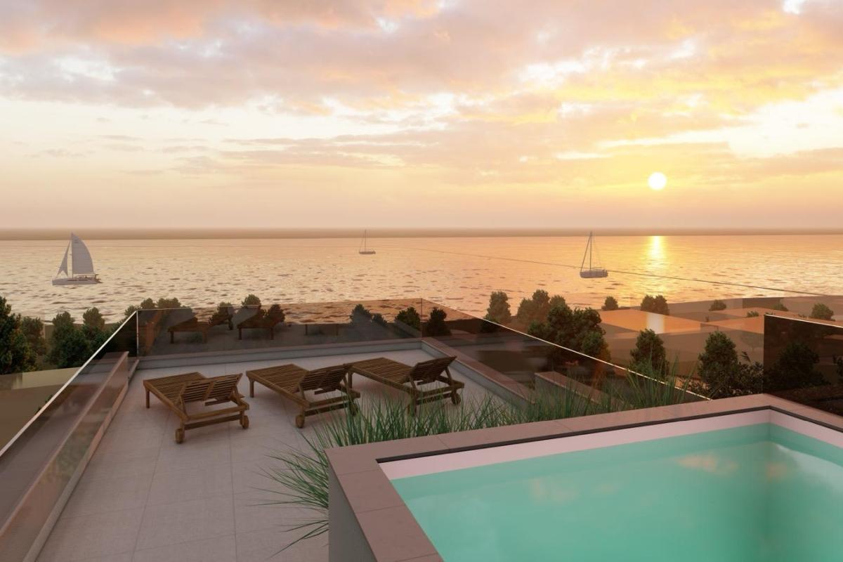 Moderne Wohnung mit privatem Pool und Meerblick