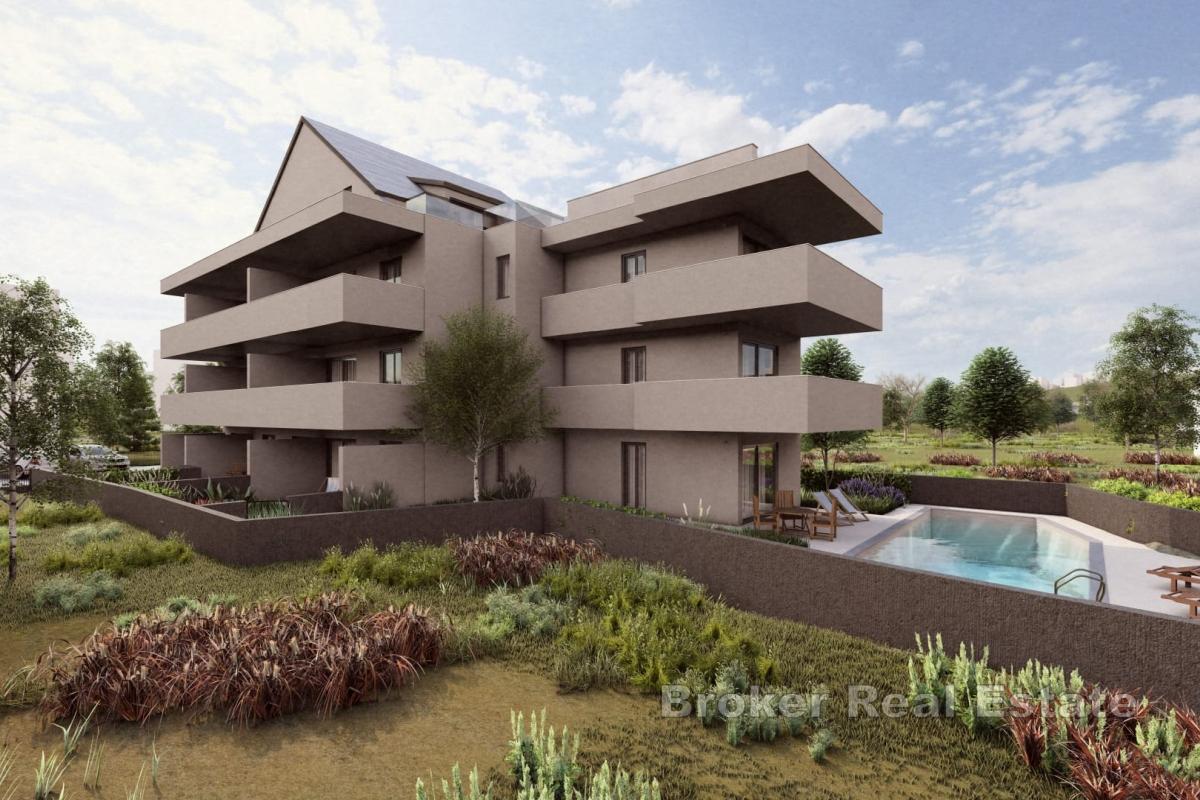 Penthouse z panoramicznym widokiem i basenem w sercu Dalmacji