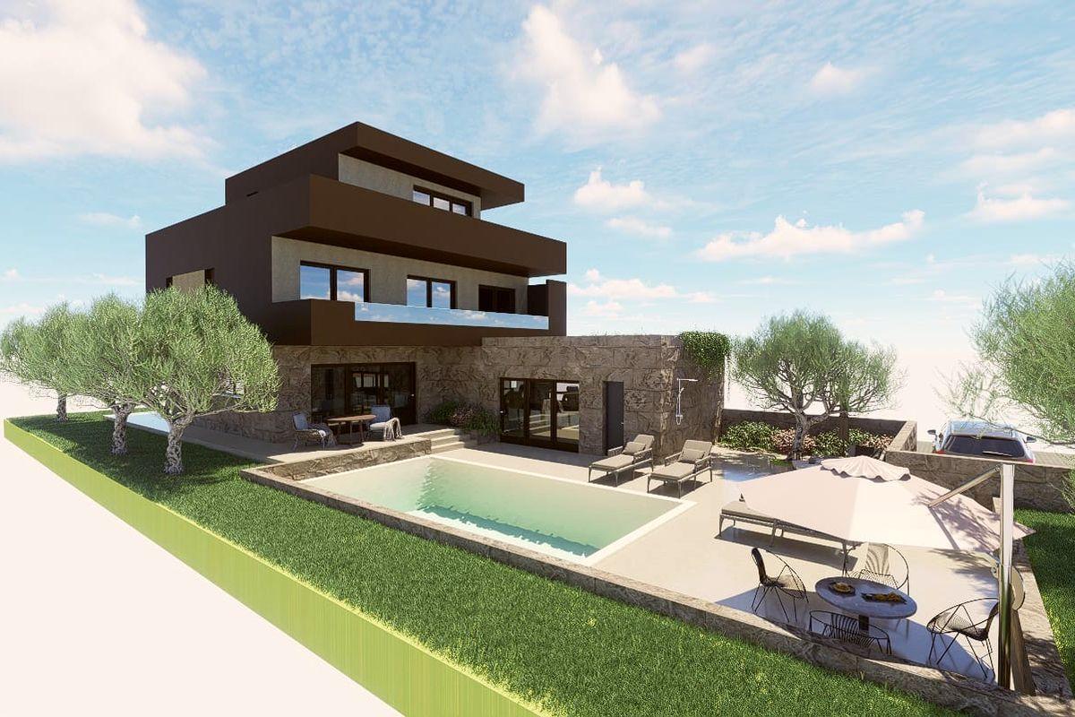 Terreno edificabile con progetto di costruzione della villa