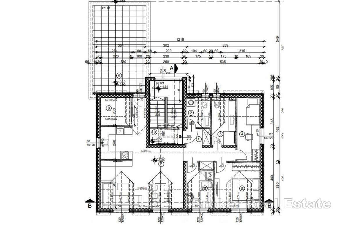 Penthouse neuf de trois chambres