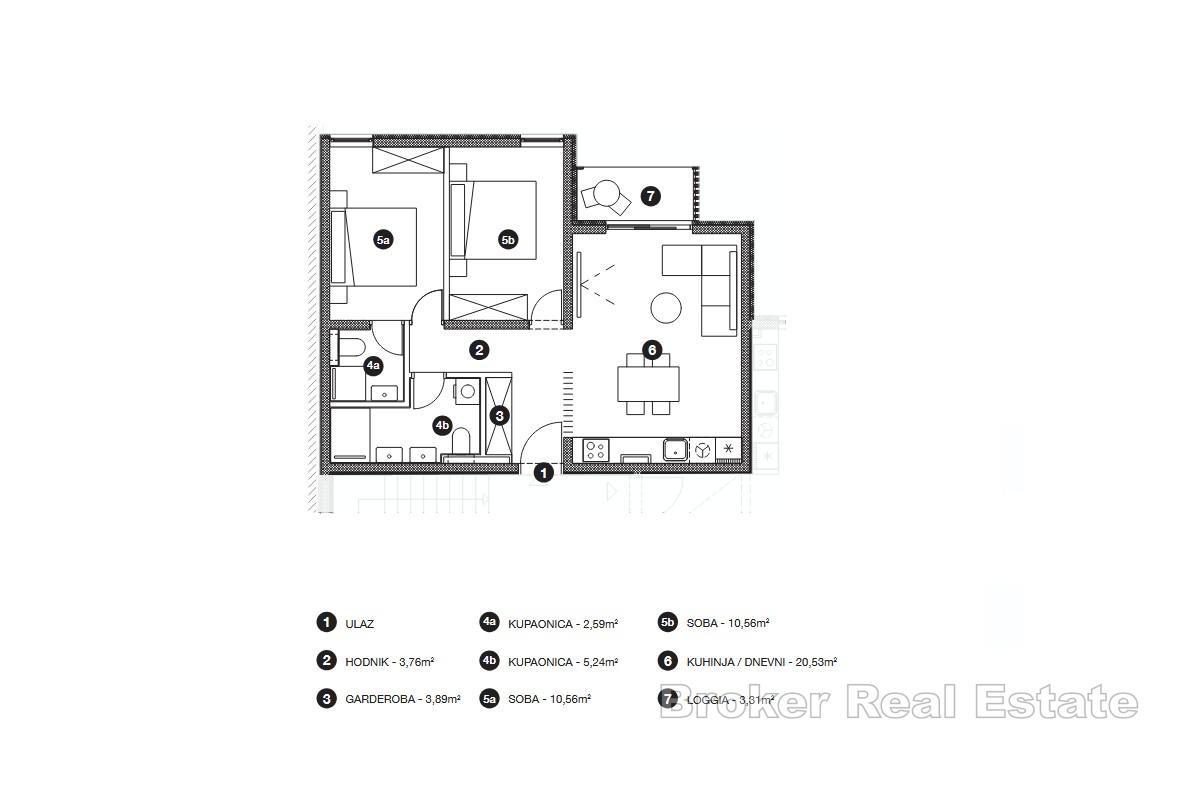 Moderner Neubau – Zwei-Zimmer-Wohnung mit Loggia