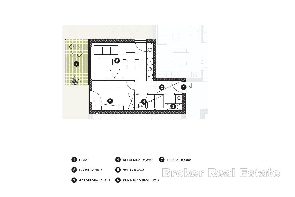 Neubau - Ein-Zimmer-Wohnung im Erdgeschoss mit 140 m² Garten