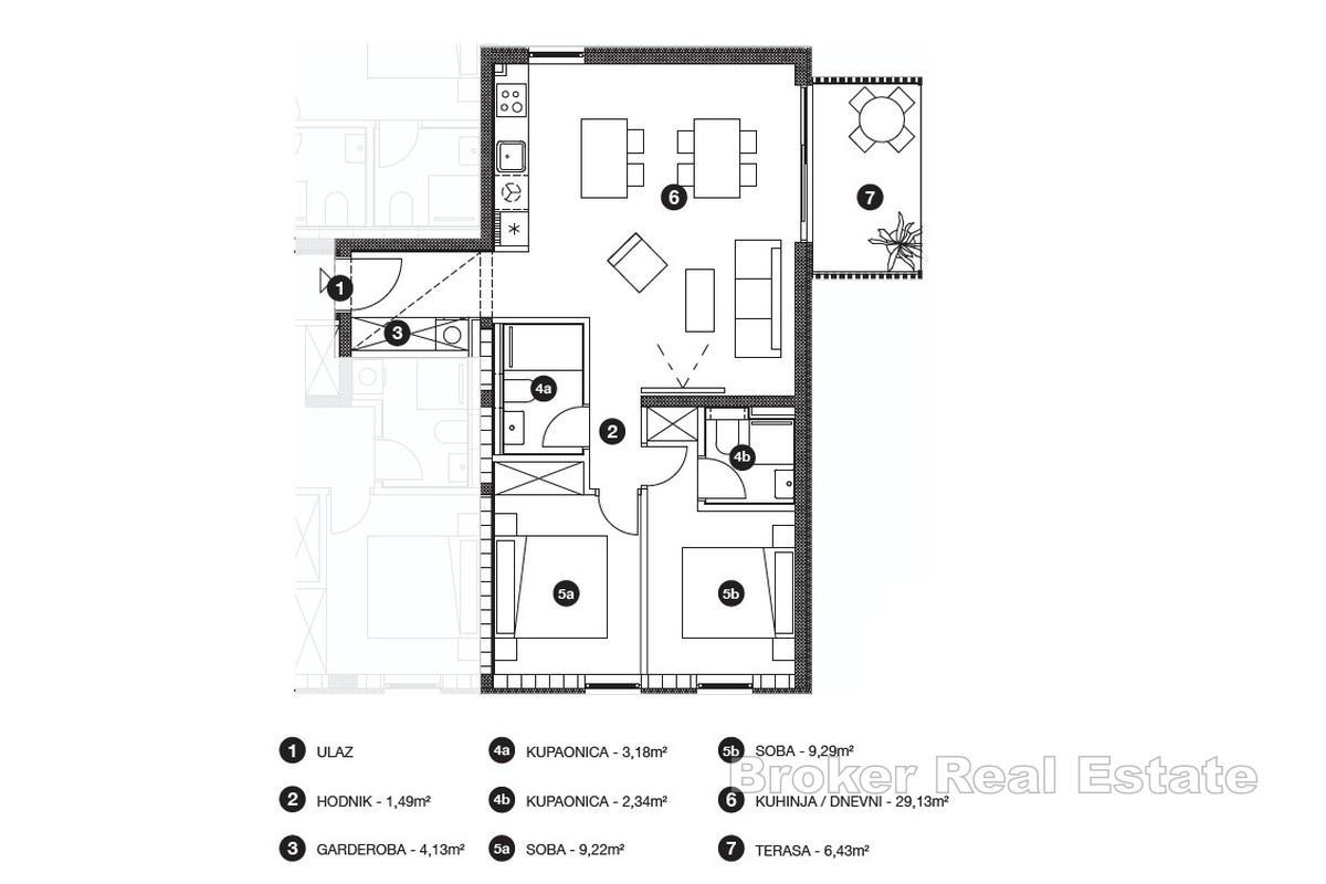 Novostavba - moderní dvoupokojový apartmán u moře