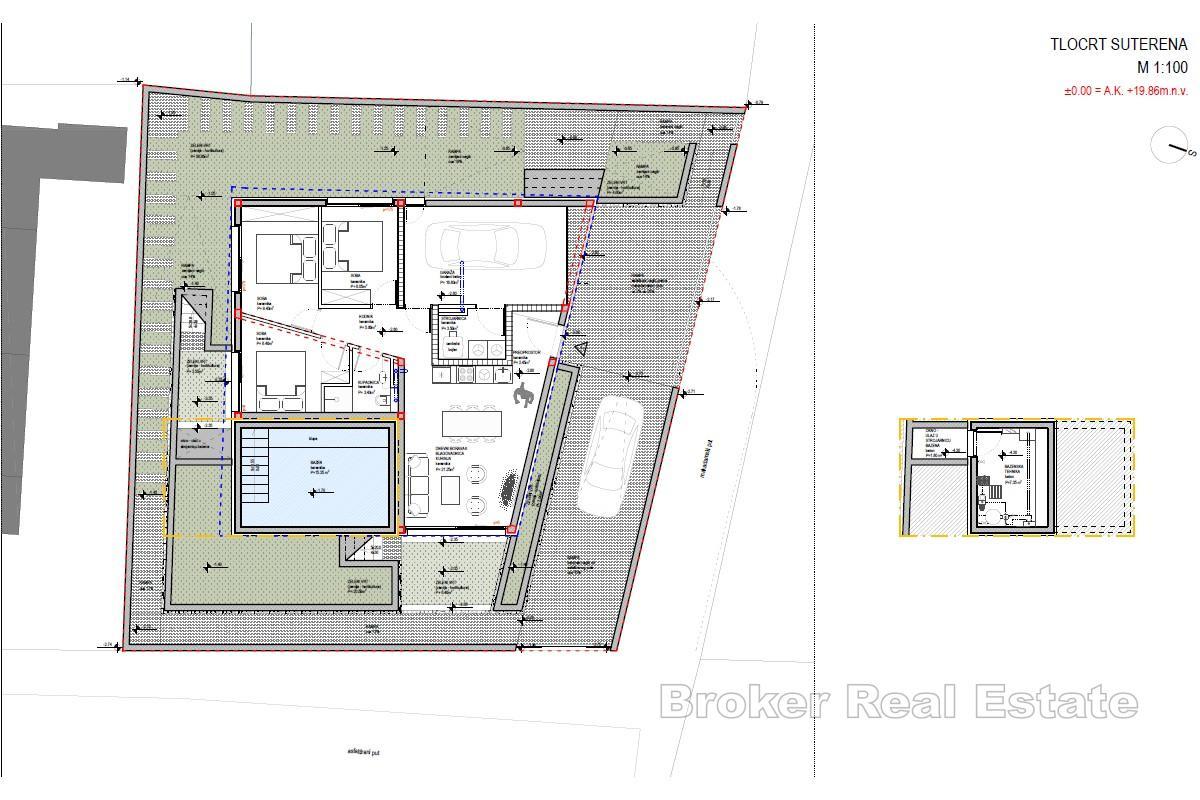 Terreno edificabile a Vis con permesso di costruzione e progetto per villa