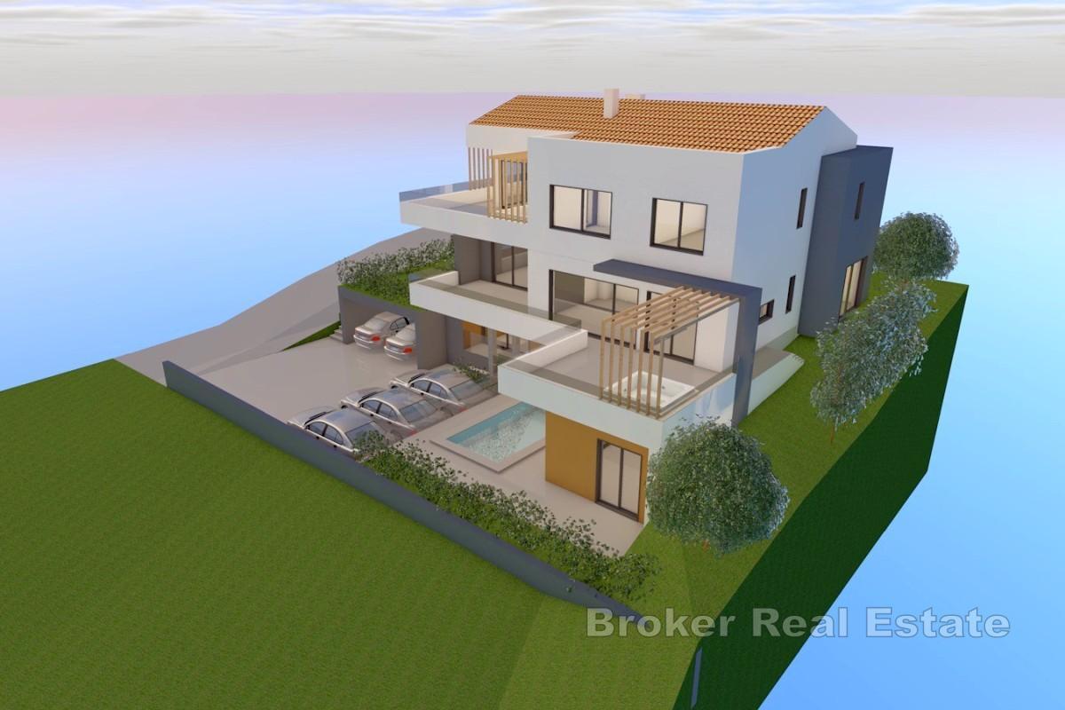 Terreno edificabile con progetto di villa moderna