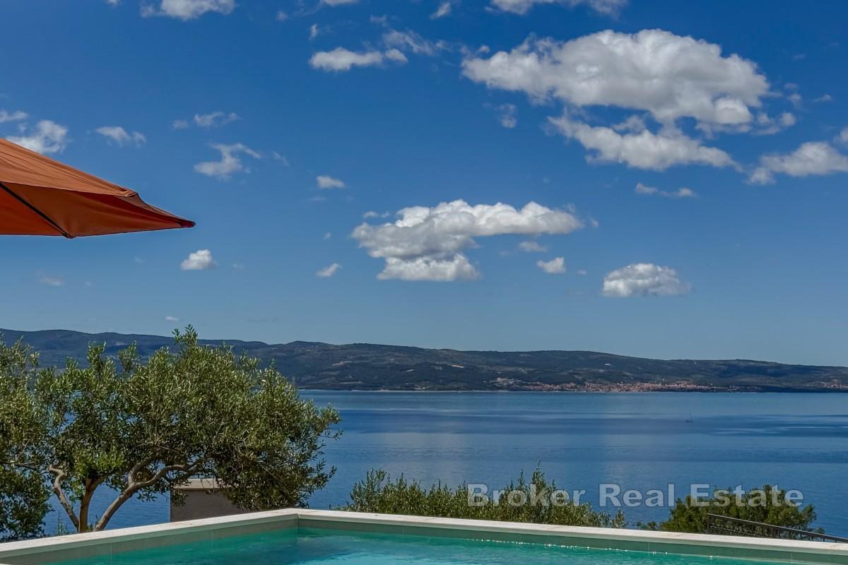 Villa con piscina e vista mare aperta
