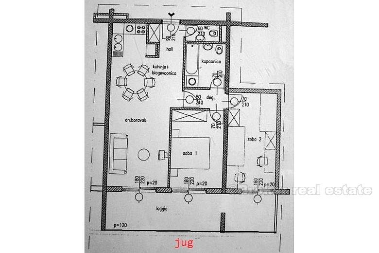 Dvosoban apartman / stan prvi red do mora