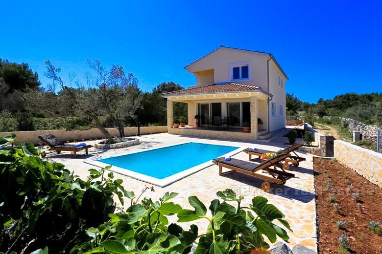 Hus / Villa på ön Dugi Otok, ny byggnad med utsikt över havet, till försäljning