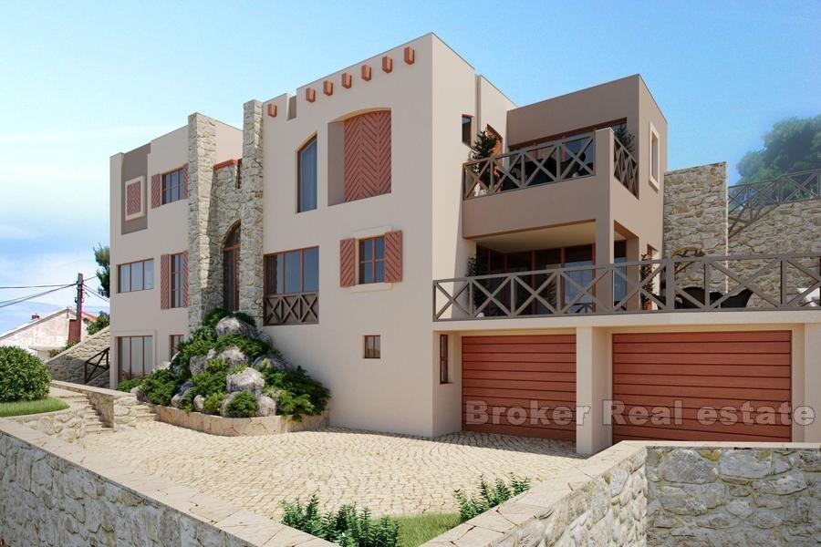 Building plot with a project for a villa, overlooking the sea, for sale