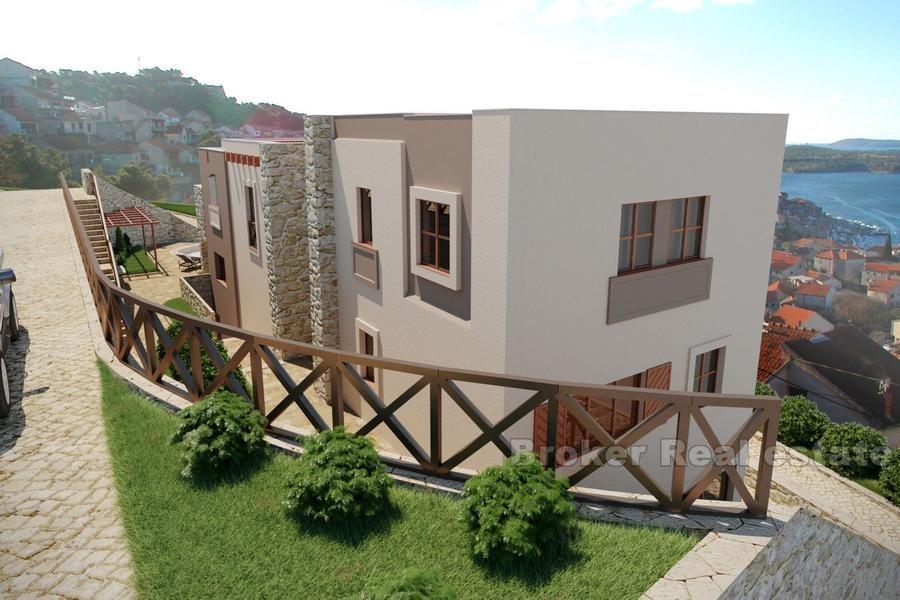 Building plot with a project for a villa, overlooking the sea, for sale