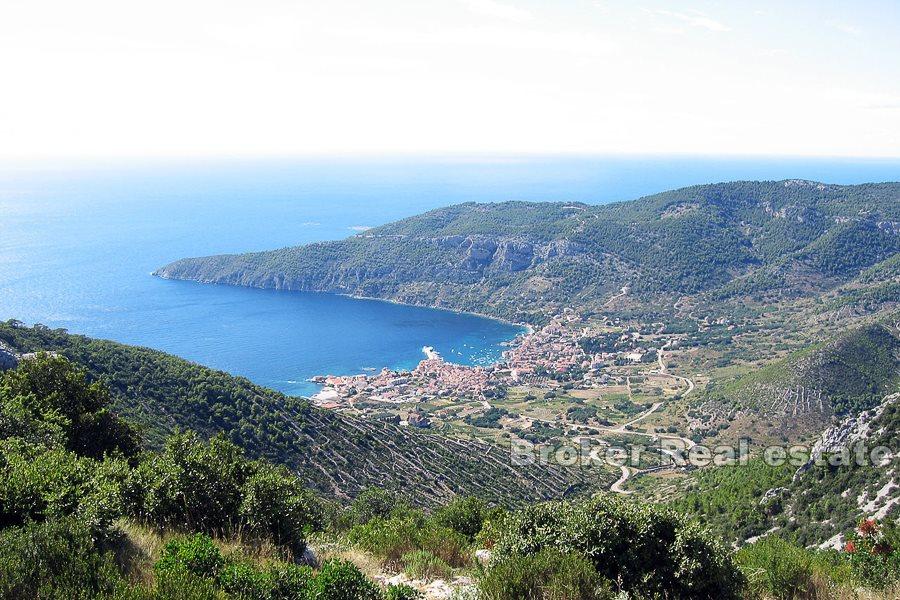 Terrain agricole, première rangée de la mer