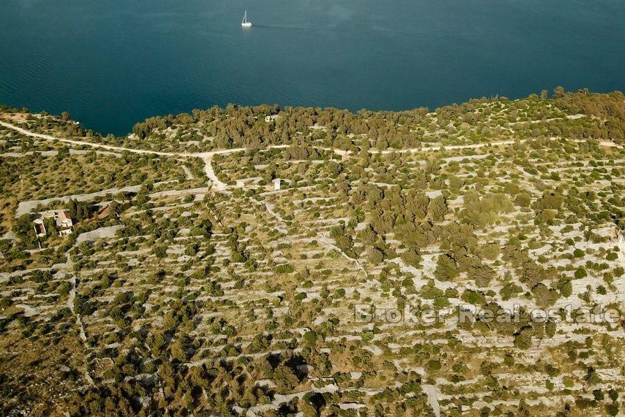 Terrain avec ruine et vue mer