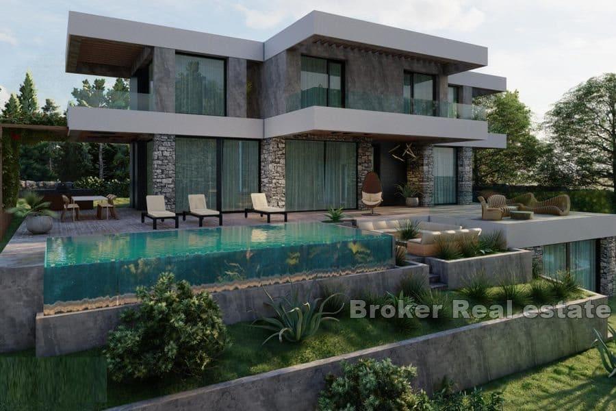 Terreno edificabile con progetto di villa con piscina