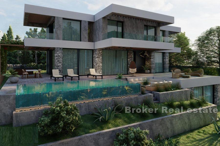 Terreno edificabile con progetto di villa con piscina