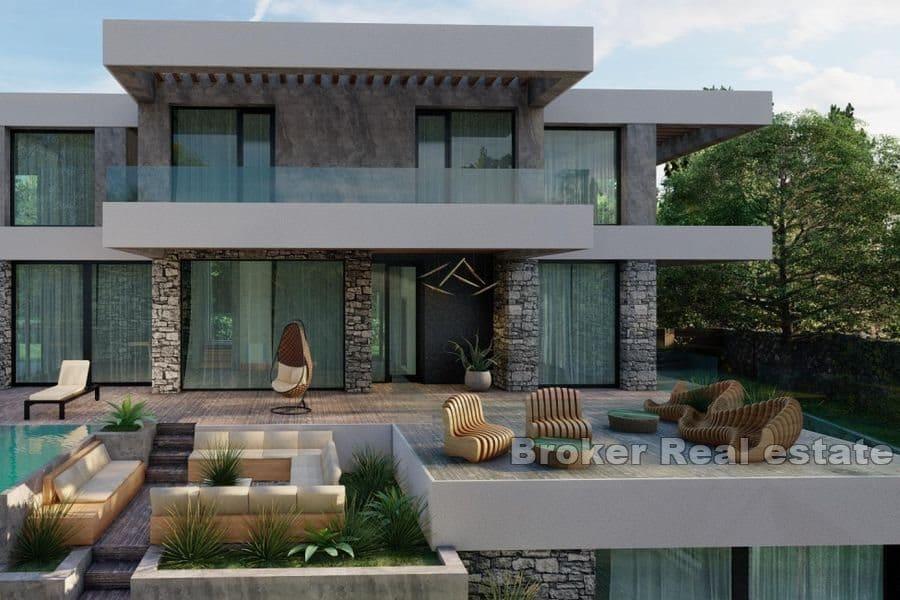 Terreno edificabile con progetto di villa con piscina