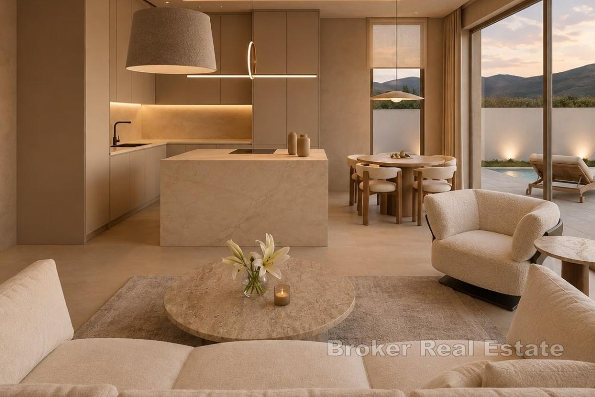 Modern villa med pooler och havsutsikt