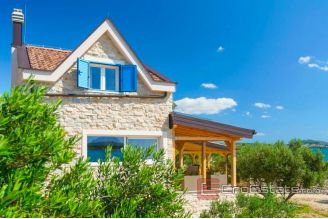 008 2021 355 near Sibenik stone house first row to the sea for sale