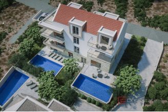 010 2044 12 Rogoznica Apartment with pool and sea view for sale