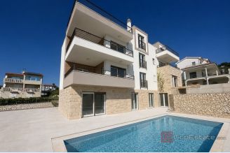 001 2044 12 Rogoznica Apartment with pool sea view for sale