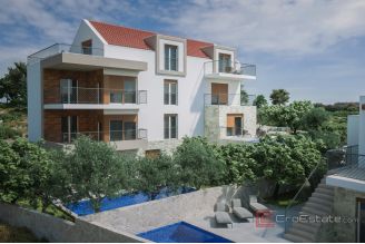 010 2044 12 Rogoznica Apartment with pool and sea view for sale