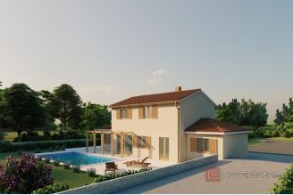 001 2053 01 Motovun Modern villa under construction with pool for sale