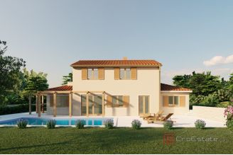 006 2053 01 Motovun Modern villa under construction with pool for sale